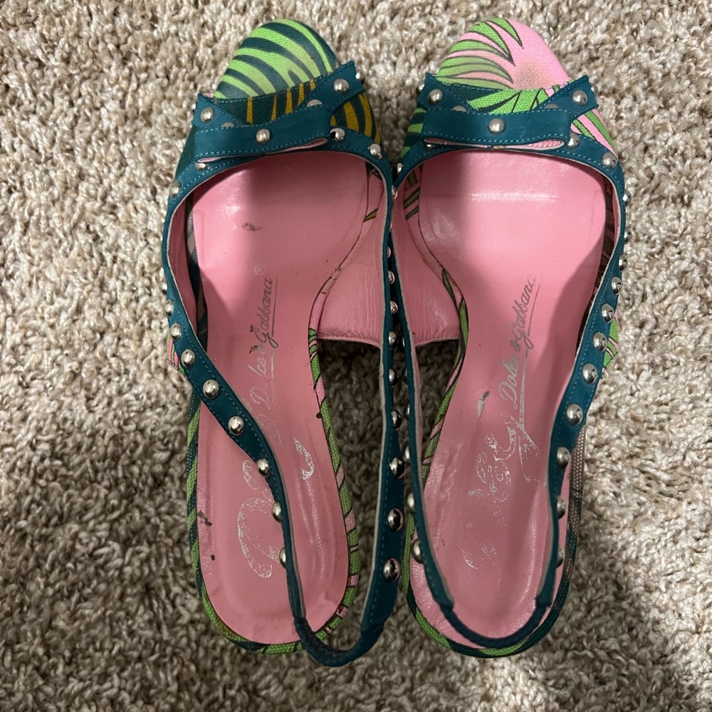 Vintage Dole Gabbana kitten sling back heels size 37